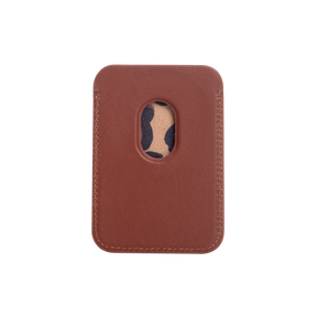 Embossed Cognac Magnetic Card Holder