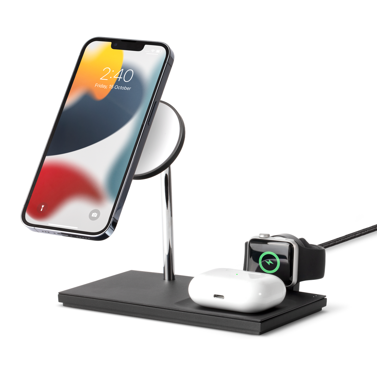 Belkin BoostCharge PRO 3-in-1 Wireless Charger with MagSafe for iPhone 13,  12 + Apple Watch + AirPods (Magnetically Charges iPhone 13 and 12 Models up